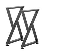 VEVOR Pieds de Table en Forme de Z 740x472 mm Lot de 2, Pieds de Bureau en Acier au Carbone, Charge Max. 1000 kg pour Bureau, Table à Manger, Établi, Plan de Travail et Table de Bar, avec Patins, Noir