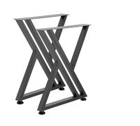 VEVOR Pieds de Table en Forme de Z 740x610 mm Lot de 2, Pieds de Bureau en Acier au Carbone, Charge Max. 1000 kg pour Table à Manger, Bureau, Établi, Plan de Travail et Table de Bar, avec Patins, Noir