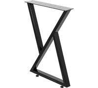 VEVOR Pieds de Table en Métal, 61x71 cm, Pieds de Bureau en Acier, Lot de 2, Capacité de Charge 800 kg, Conception Zigzag, Style Moderne, avec Protecteurs de Sol, Pieds de Tables Basses pour Maison