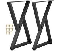 VEVOR Pieds de table en métal, 71,1x45,7 cm, pieds de bureau, lot de 2, pieds de meubles forme Z, pieds de table basse, bricolage à domicile pour table à manger avec protections de sol en caoutchouc