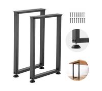 VEVOR Pieds de Table Rectangulaires 740x450 mm Lot de 2 Pieds de Bureau en Acier au Carbone, Charge Max. 1000 kg pour Bureau, Table à Manger, Établi, Plan de Travail et Table de Bar, avec Patins, Noir