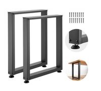 VEVOR Pieds de Table Rectangulaires 750x600 mm Lot de 2 Pieds de Bureau en Acier au Carbone, Charge Max. 1000 kg pour Table à Manger, Bureau, Établi, Plan de Travail et Table de Bar, avec Patins, Noir