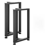 VEVOR Pieds de Table Rectangulaires en T 740x450 mm Lot de 2 Pieds de Bureau en Acier au Carbone, Charge Max. 1000 kg pour Bureau, Table à Manger, Établi, Plan de Travail et Table de Bar, Patins, Noir