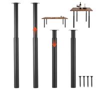 VEVOR Pieds Table Réglables Pieds Bureau Acier 710-1100 mm Max. 544 kg Lot de 4