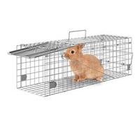 VEVOR Piège pour Animaux Vivants 610x203x203 mm Cage Trappe Chat Pliable Fil de Fer Galvanisé Sans Cruauté avec Poignée Piège pour Lapins, Chats Errants, Écureuils, Ratons Laveurs, Marmottes, Opossum