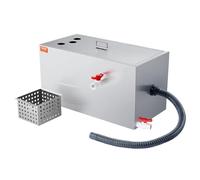 VEVOR Piège à graisse commercial, intercepteur de graisse en acier inoxydable de 11,3 kg, intercepteur d'entrée supérieure, piège à graisse sous évier, séparateur d'eau usée, huile, eau, pour