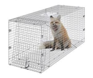 VEVOR Piège pour Animaux Vivants 1067x406x457 mm Cage Trappe Chat Pliable Fil de Fer Galvanisé Sans Cruauté avec Poignée Piège pour Tatous, Chats Errants, Écureuils, Ratons Laveurs, Marmottes, Renards