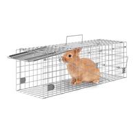 VEVOR Piège pour Animaux Vivants 610x203x203 mm Cage Trappe Chat Pliable Fil de Fer Galvanisé sans Cruauté avec Poignée Piège pour Lapins, Chats Errants, Écureuils, Ratons Laveurs, Marmottes, Opossum