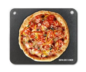VEVOR Pierre à Pizza 406 x 368 x 6 mm Plaque à Pizza pour Four Pré-assaisonnée en Acier au Carbone Plat à Pizza Croustillante Rectangulaire pour Pizza Fraîche ou Surgelée/Pain/Steak/Légumes Barbecue