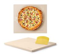 VEVOR Pierre à pizza rectangulaire en cordiérite 40,6 x 35,5 cm, pierre de cuisson extra large avec grattoir en PP, résistante à la chaleur de 1,5 cm d'épaisseur, pour four, cuisson du pain, barbecue