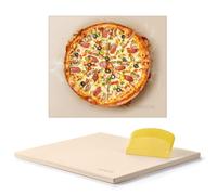VEVOR Pierre à pizza rectangulaire en cordiérite 40,6 x 35,5 cm, pierre de cuisson extra large avec grattoir en PP, résistante à la chaleur de 1,5 cm d'épaisseur, pour four, cuisson du pain, barbecue