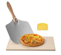 VEVOR Pierre à pizza rectangulaire en cordiérite 50,8 x 35,5 cm, pierre de cuisson extra large avec pelle en aluminium, résistante à la chaleur, épaisseur 1,5 cm, pour four, cuisson du pain, barbecue
