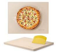 VEVOR Pierre à pizza rectangulaire en cordiérite de 38 x 30 cm, pierre de cuisson extra large avec grattoir en PP, résistante à la chaleur de 1,5 cm d'épaisseur, pour four, cuisson du pain, barbecue