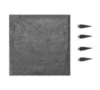 VEVOR Pavés de jardin, 16 pièces, 395x395 mm, dalle de trottoir décorative avec piquets, pavés en plastique, dalle en pierre en résine PC+ABS, aspect pierre pour pelouse, paysage de terrasse, gris