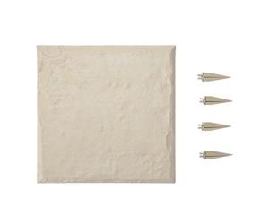VEVOR Pierres de Marche Jardin, 16 PCS, Dalles de Pas Jardin, 39,5x39,5 cm, Aspect Pierre Naturelle en Résine PC ABS, avec Piquets de Sol, Pavés pour Allée Chemin Extérieure, Pelouse, Terrasse, Beige