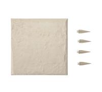 VEVOR Pierres de Marche Jardin, 8 PCS, Dalles de Pas Jardin, 39,5x39,5 cm, Aspect Pierre Naturelle en Résine PC ABS, avec Piquets de Sol, Pavés pour Allée Chemin Extérieure, Pelouse, Terrasse, Beige