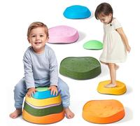 VEVOR Pierres d'Équilibre Enfants, 6PCS, Parcours Motricité Obstacles Sensoriels Antidérapants Tout-petits, 100 kg, Jeu Coordination Extérieur Intérieur pour Enfants Âges 3, 4, 5, 6, 7, 8 Ans et Plus