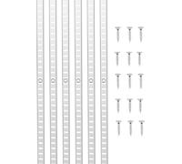 VEVOR Crémaillère d'Étagère, 923 mm, Rail d'Étagères Mural à Perforation Simple, Lot de 8, Rails Réglables Robustes Acier avec Vis, Facile à Installer, pour Étagères de Rangement, Armoires, Placards
