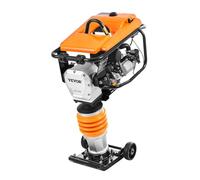 VEVOR Pilonneuse vibrante, 6,5 CV, Pilon Vibrant, Moteur à Essence 196 cm³, 4 Ressorts, Force d'impact 253 kgf/cm², Profondeur de compactage Max. 66 cm, pour Sol, Semelles, Dalles béton, fondations