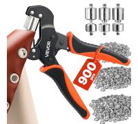VEVOR Pince à Œillets 6 mm/10 mm/12 mm, Kit d'Outils à Œillet 900 Pièces | Rondelles et Œillets Métalliques, Emporte-pièces, Blocs, Perforation pour Cuir, Bâches, Chaussures, Tissus et DIY Loisirs
