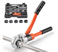 VEVOR Pince à Sertir Hydraulique Tuyau en Acier Inoxydable Sertisseuse Raccords Tuyaux avec Mâchoire V12 V15 V18 V22 V28 Mallette de Transport Kit Sertissage pour Réparation Installation Plomberie