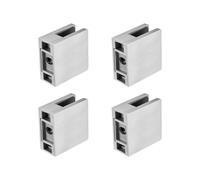 VEVOR Pince à verre carrée pour garde-corps en verre trempé de 8 à 12 mm, 4 pcs, pince de montage de verre en acier inoxydable 304, support d'étagère pour balcon, jardin, piscine, escalier, argent