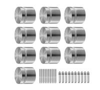 VEVOR Pince à verre ronde pour garde-corps en verre trempé de 8 à 12 mm, 10 pcs, pince de montage de verre en acier inoxydable 316, support d'étagère pour balcon, jardin, piscine, escalier, argent
