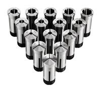 VEVOR Pince de Serrage 5C 1/8-1 pouce 15 PCS Jeu de Pinces Précision Rondes pour Fraiseuses, Perceuses à Colonne, Haute Concentricité TIR 0,0008 pouce, Acier Allié, Outil de Mandrin Tour avec Coffret