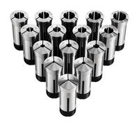 VEVOR Pince de Serrage 5C 1/8-1 pouce 15 PCS Jeu de Pinces Précision Rondes pour Fraiseuses, Perceuses à Colonne, Haute Concentricité TIR 0,0008 pouce, Acier Allié, Outil de Mandrin Tour avec Coffret