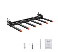 VEVOR Pince fourches à débris, 60", capacité 2000 kg, pince robuste sur fourches à palettes, accessoires de godet de chargement tracteur compact pour nettoyer débris de membres tombés, déchets de cour