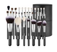 VEVOR Pinceaux Maquillage 34 PCS, Pinceau Maquillage Professionnel pour Fond de Teint, Fard à Paupières, Anti-cernes, Blush, avec Poils Doux, Manche Ergonomique en Bois, Étui de Rangement de Voyage