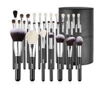 VEVOR Pinceaux Maquillage 34 PCS, Pinceau Maquillage Professionnel pour Fond de Teint, Fard à Paupières, Anti-cernes, Blush, avec Poils Doux, Manche Ergonomique en Bois, Étui de Rangement de Voyage