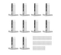 VEVOR Pinces à verre carrées pour garde-corps en verre trempé de 8 à 12 mm, 10 pcs, pince de montage de verre en acier inoxydable 304, épaisseur de 3 mm pour balcon, jardin, piscine, escalier, argent