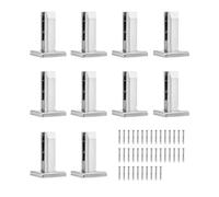 VEVOR Pinces à verre carrées pour garde-corps en verre trempé de 8 à 12 mm, 10 pcs, pince de montage de verre en acier inoxydable 304, épaisseur de 3 mm pour balcon, jardin, piscine, escalier, argent