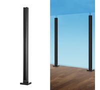 VEVOR Pinces à verre en acier inoxydable 304, pince de clôture en verre de 950 mm de hauteur, support de garde-corps en verre trempé de 10 mm à 12 mm, pour balcon, jardin, terrasse, escalier, noir