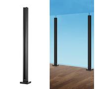 VEVOR Pinces à verre en acier inoxydable 304, pince de clôture en verre de 950 mm de hauteur, support de garde-corps en verre trempé de 10 mm à 12 mm, pour balcon, jardin, terrasse, escalier, noir