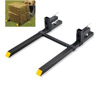 VEVOR Pinces sur Fourches à Palettes 1090x70x230 mm Fourches de Tracteur Charge 907 kg Longueur 109 cm Barre Stabilisatrice Réglable Lame Fourche 76 cm pour Chargeur Tracteur Godet Chariot Élévateur