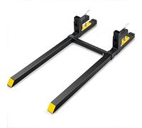 VEVOR Pinces sur Fourches à Palettes 1490x100x230 mm Fourche de Tracteur Charge 907 kg Longueur 149 cm Barre Stabilisatrice Réglable Lame Fourche 109 cm pour Chargeur Tracteur Godet Chariot Élévateur