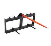VEVOR Pique-botte de Foin Capacité de Charge 725 kg Fourche à Balles 3 Dents Fourches à Pointes Fixation Simple avec 2 Stabilisatrices 444 mm pour Tracteurs, Chargeuses Compactes, Agriculteurs, Champs