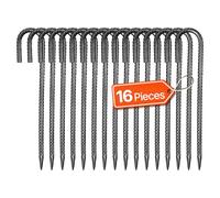VEVOR Piquets Armature Ancrages Sol Crochet J Acier Galvanisé 30,5 cm Lot de 16
