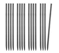 VEVOR Piquets d'Armature 40,6 cm Piquets d'ancrage au Sol Droits Robustes en Acier Galvanisé, Lot de 16, Ancres de Sol, Diamètre 11,5 mm, avec Pointe Biseautée, pour Jardin, Clôtures, Tentes Camping