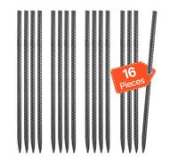 VEVOR Piquets d'Armature 40,6 cm Piquets d'Ancrage au Sol Droits Robustes en Acier Galvanisé, Lot de 16, Ancres de Sol, Diamètre 11,5 mm, avec Pointe Biseautée, pour Jardin, Clôtures, Tentes Camping