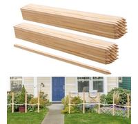 VEVOR Piquets de Clôture Jardin en Bois, Lot de 50, Poteaux Bois à Pointe 19,05 x 19,05 x 914,4 mm, Piquets pour Clôtures Anti-érosion, Délimiter les Zones de Jardin, Support de Croissance des Plantes