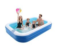VEVOR Piscine Gonflable Familiale 3 x 1,7 x 0,5 m, avec Rustines de Réparation, Piscine Gonflable Grande Taille en PVC, pour Adultes, Famille, Intérieur et Extérieur, Fêtes Aquatiques d'Été, Jardin