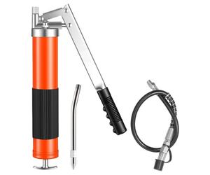 VEVOR Pistolet à Graisse Manuel 689 bar Pistolet Graisseur à Levier à Une Main Capacité 0,4 L pour Machines Automobiles Agricoles Industrielles, Flexible 45,7 cm Tube Extension Rigide 1 Buse Pointue