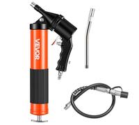 VEVOR Pistolet à Graisse Pneumatique 413 bar Pistolet Graisseur à Une Main Capacité 0,4 L pour Machines Automobiles Agricoles Industrielles, Tuyau Flexible 45,7 cm Tube Extension Rigide 2 Buses Plates