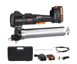 VEVOR Pistolet à Graisse sans Fil 20 V Pistolet à Graisse Électrique 82,74 MPa Kit Pistolet Graisseur Professionnel Alimenté par Batterie Débit Huile 125 g/Min Tuyau 990 mm avec Mallette de Transport
