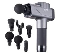 VEVOR Pistolet de massage musculaire, 8 vitesses, appareil de massage tissus profonds à percussion pour athlètes, masseur de muscles 6 têtes portatif pour soulager douleur, relaxation musculaire, 16 V