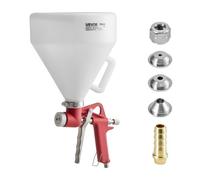 VEVOR Pistolet Pulvérisateur à Peinture de Texture Pneumatique Trémie 4,5 L, 3 Buses 3,5 mm 6 mm 8 mm, Pistolet Professionnel à Peinture Air Comprimé pour Textures Pop-corn, Knockdown, Peau d'Orange