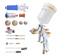 VEVOR Pistolet Pulvérisateur à Peinture Pneumatique HVLP par Gravité, 600 ml, avec 3 Buses 1,3 mm 1,4 mm 1,7 mm, Pistolet Professionnel à Peinture Automobile à Air Comprimé, pour Meubles et Voitures